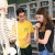 students looking at skeleton