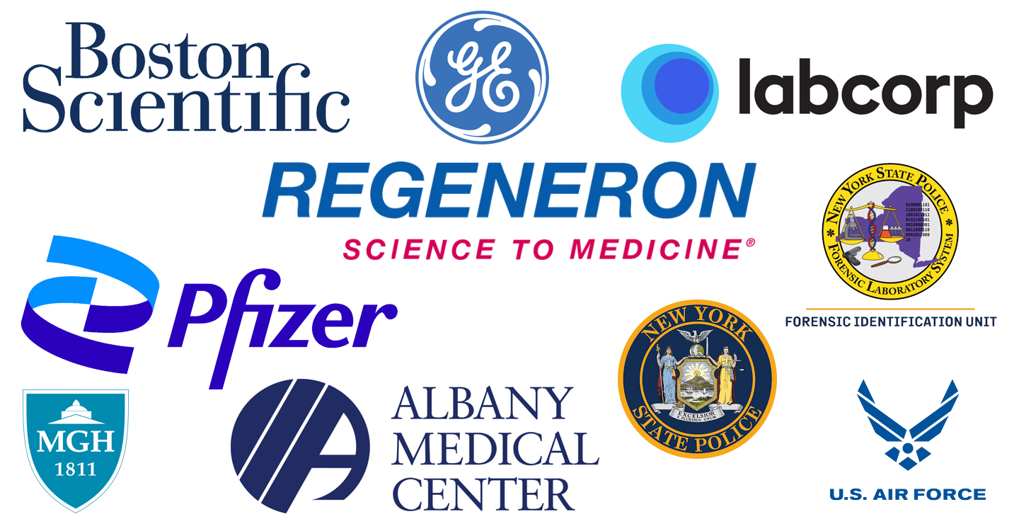 logos of companies that siena biology graduates work at