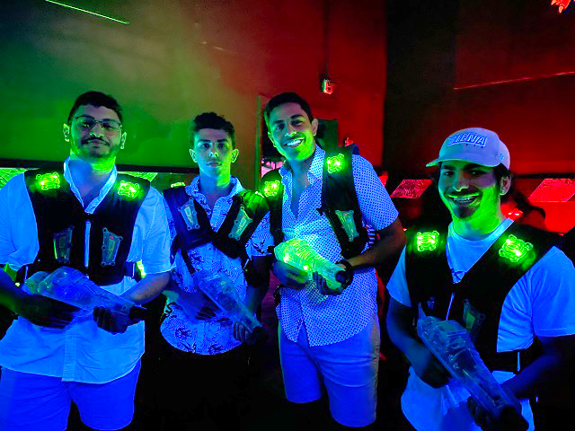 Saints playing laser tag on their day off