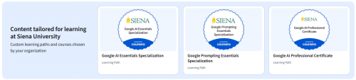 select from content tailored for learning at Siena University