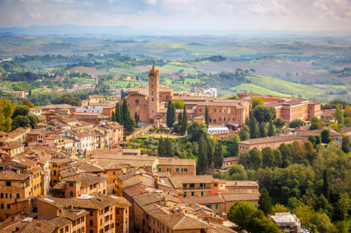 Aerial view of Siena, Italy