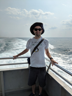 Ryan on a boat