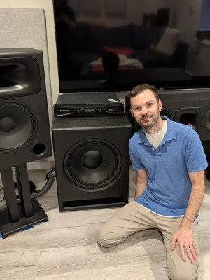 Ryan with audio equipment