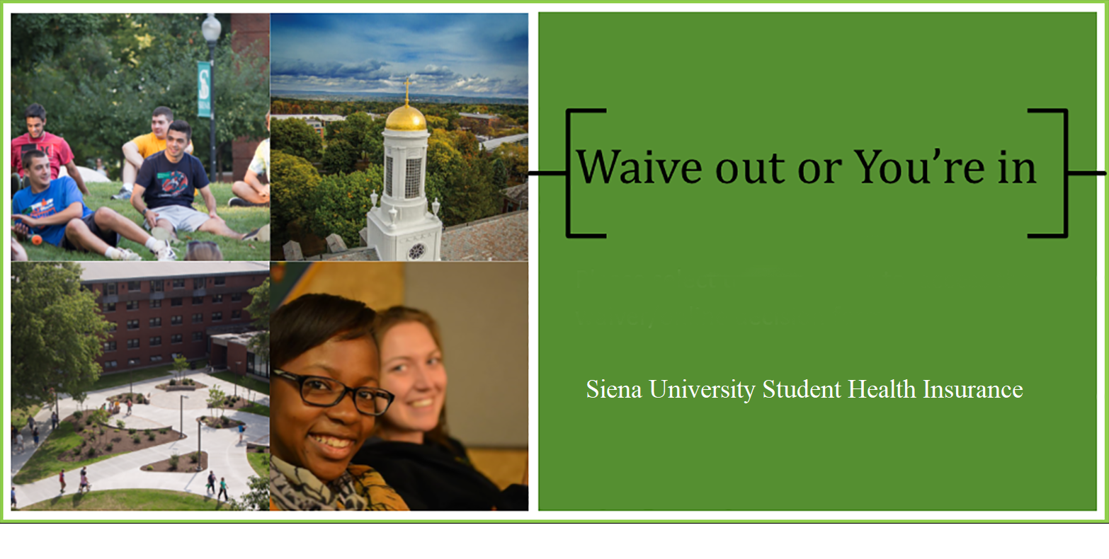 Collage photo of students and campus next to the insurance waiver box.